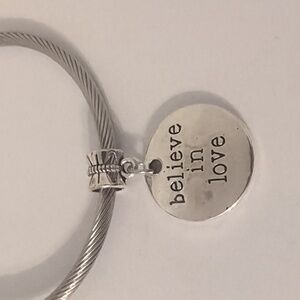 Silver Believe in‎ Love Dangle Charm for Pandora Style Bracelet